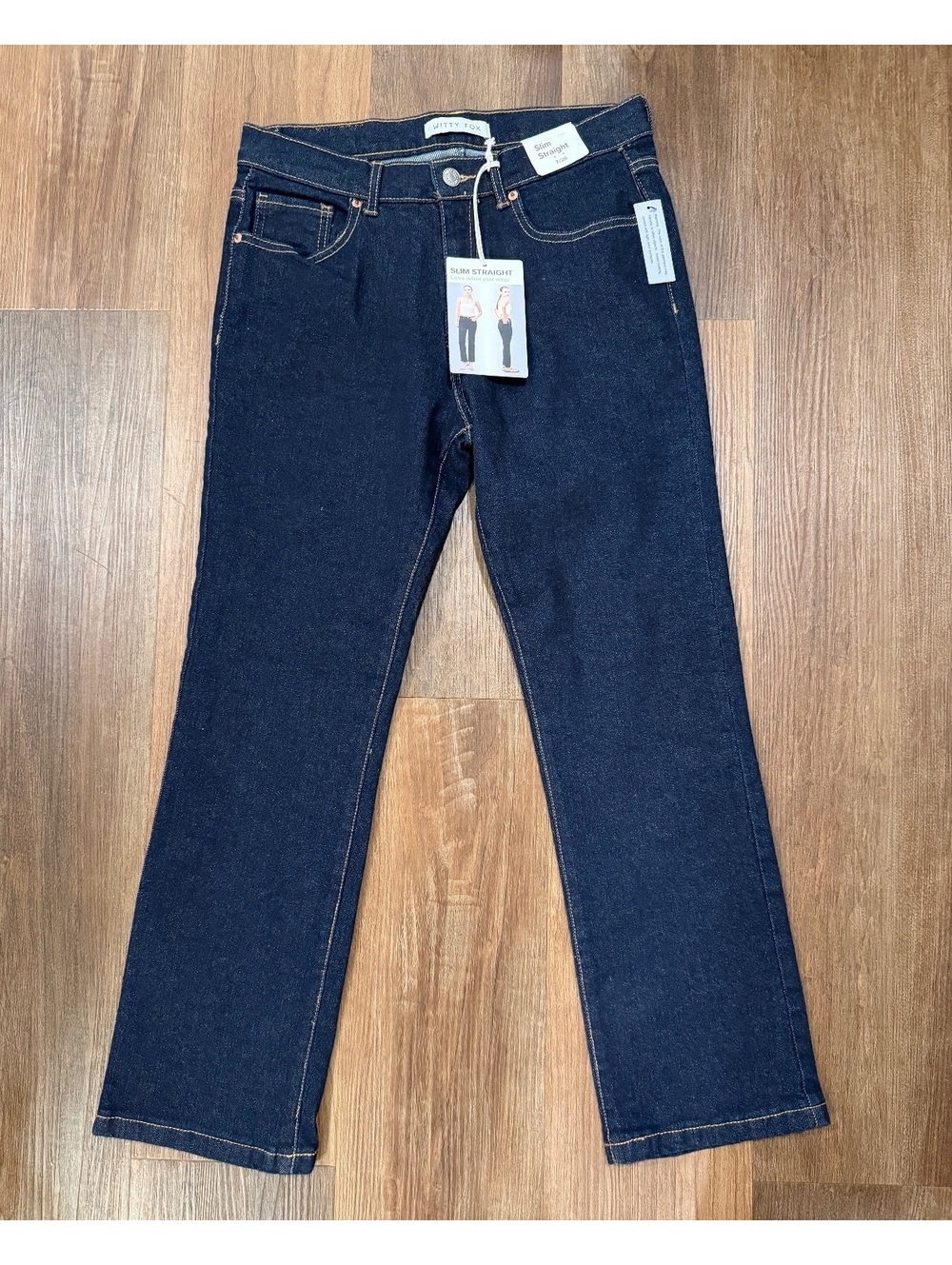 Witty Fox Slim Straight Dark Blue Denim Jeans Size 7/ 28